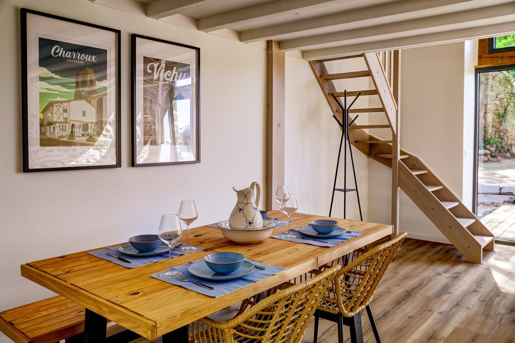 Lichte leefruimte in een gîte